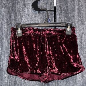 Velvet Maroon Women's Lounge Shorts